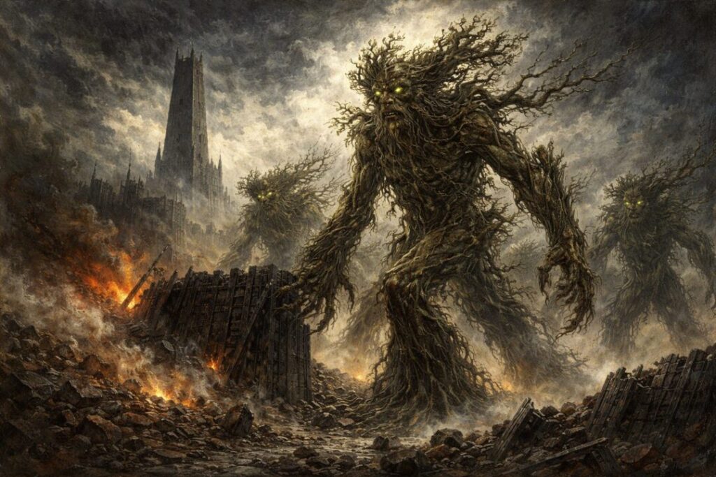 Ents march on Isengard