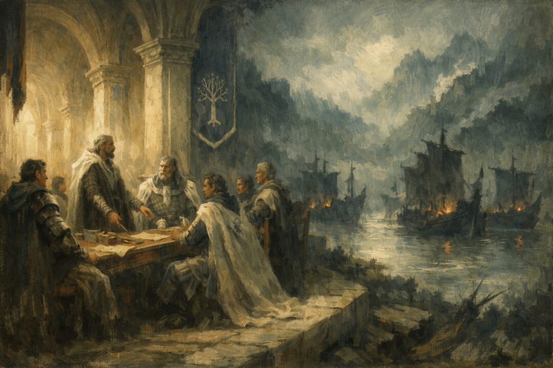 Strategic meeting by the water.