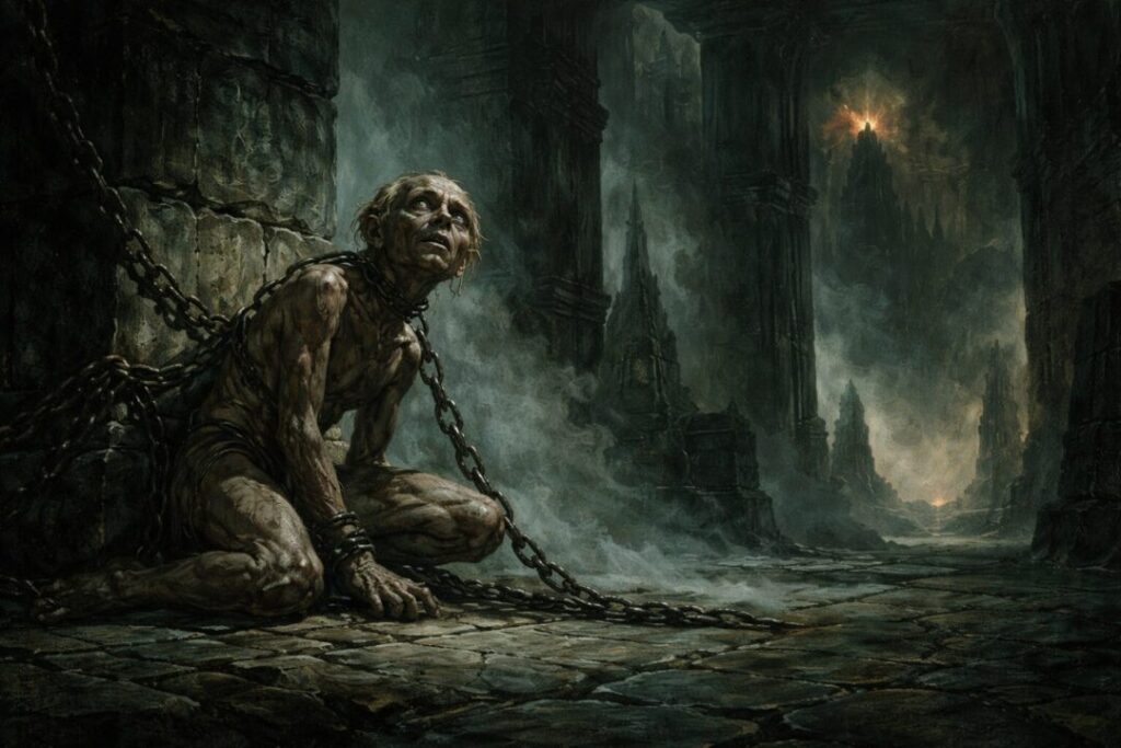Gollum tortured in Barad Dur