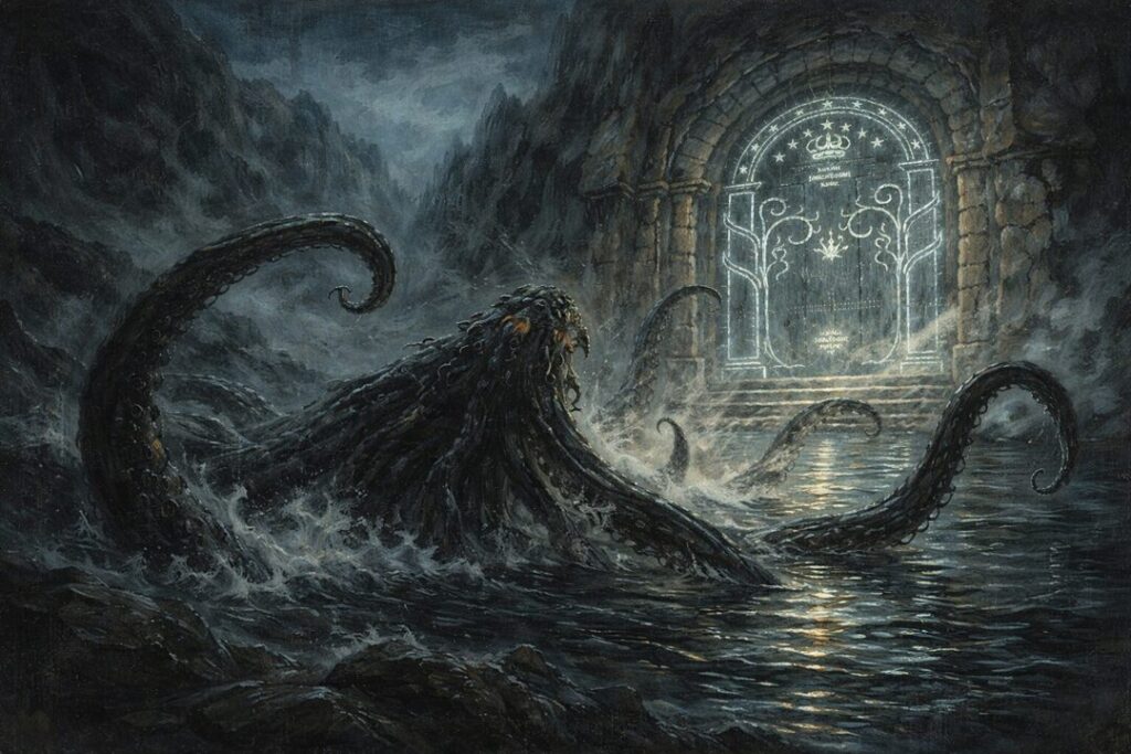 Watcher in the water at the doors of Durin