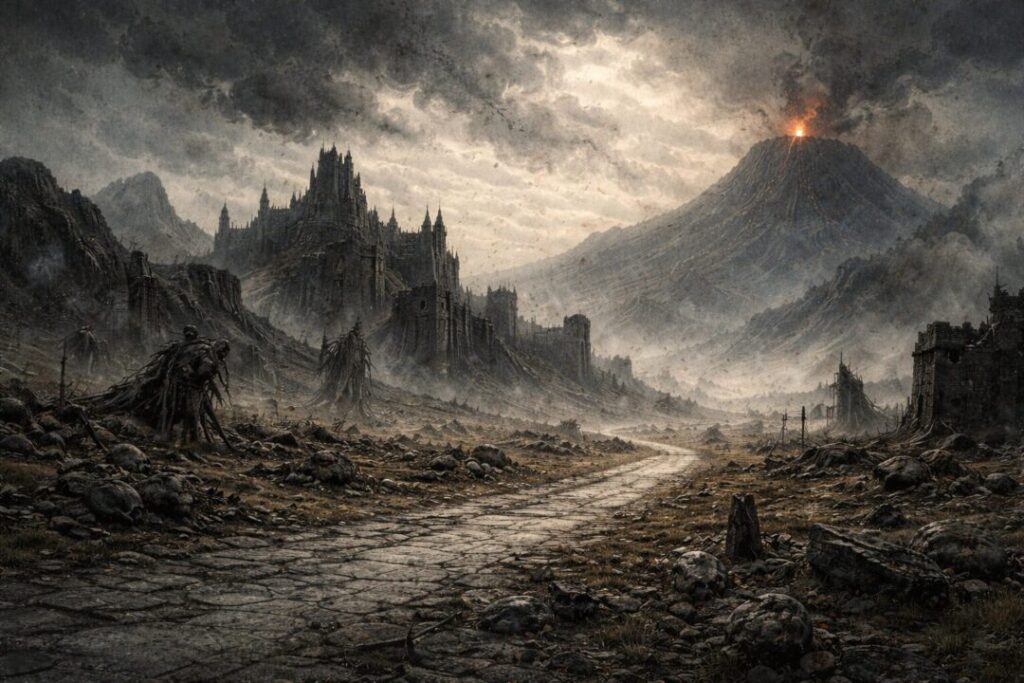 Abandoned Mordor landscape