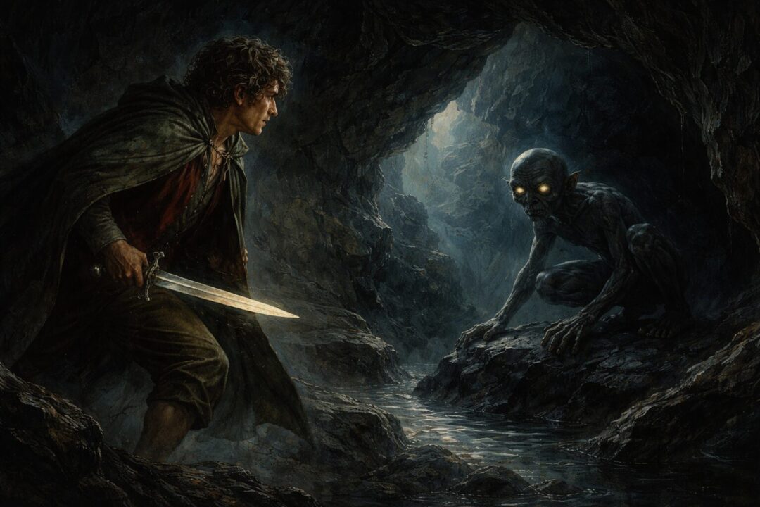 Bilbo spares gollum