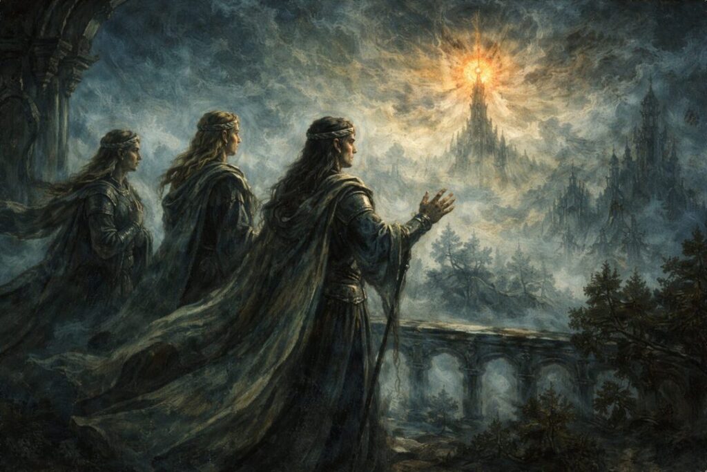 Elves sense the One Ring forging