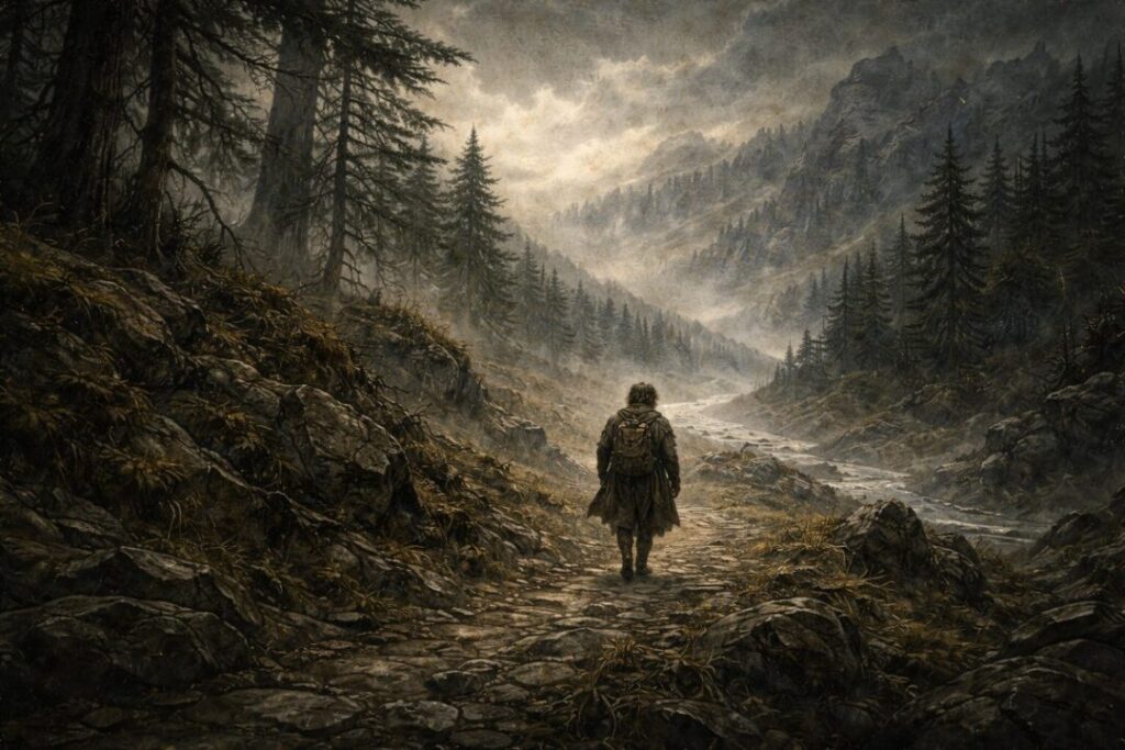 Frodo leaves fellowship alone