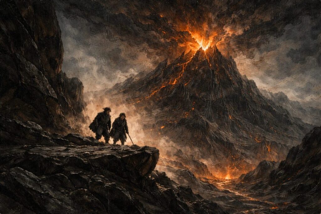 Frodo and Sam at Mount Doom