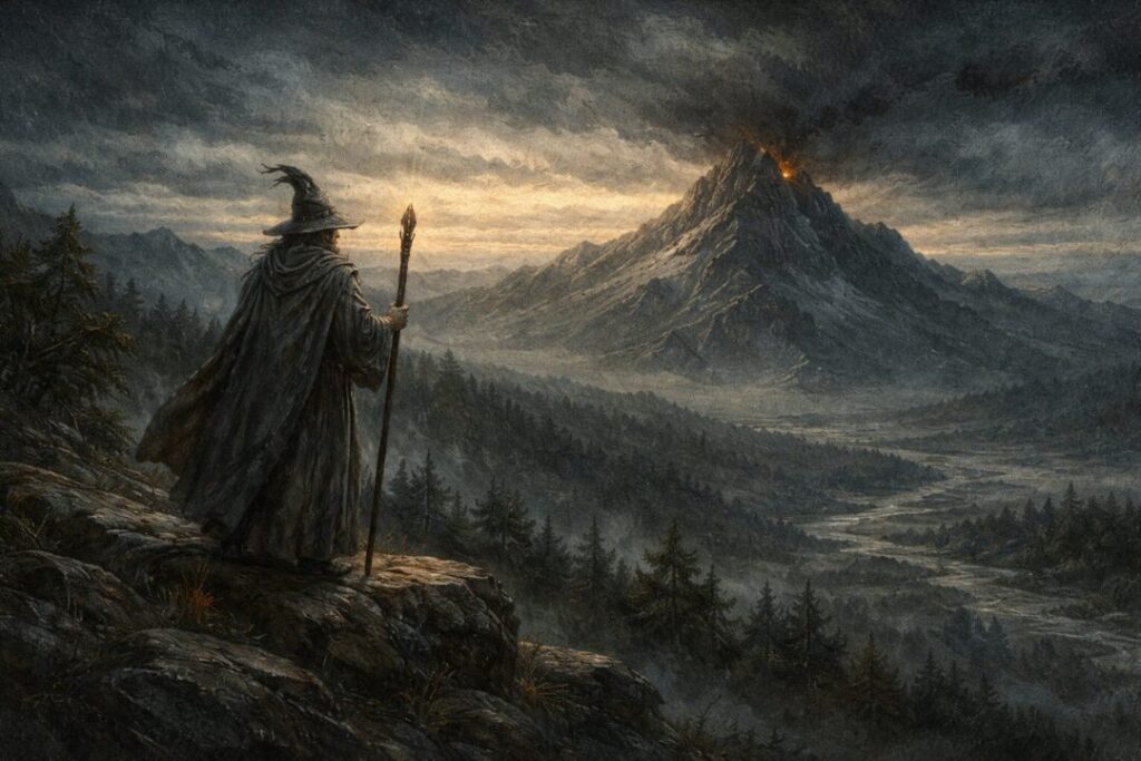Gandalf watching Erebor