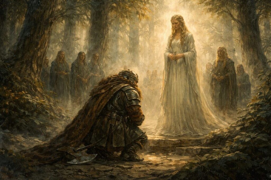Gimli and Galadriel Lothlorien
