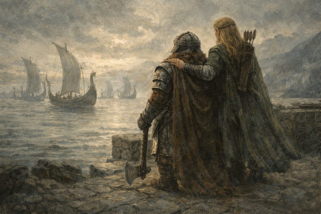 Gimli and Legolas Grey Havens