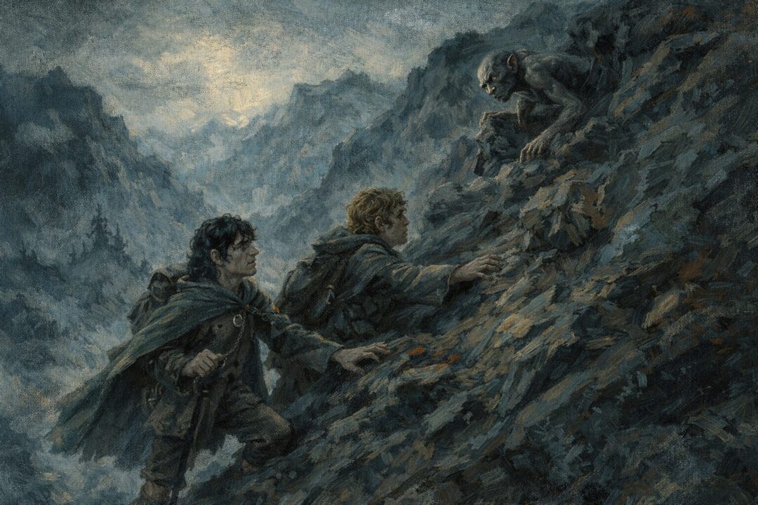 Gollum Emyn Muil stalkin hobbits