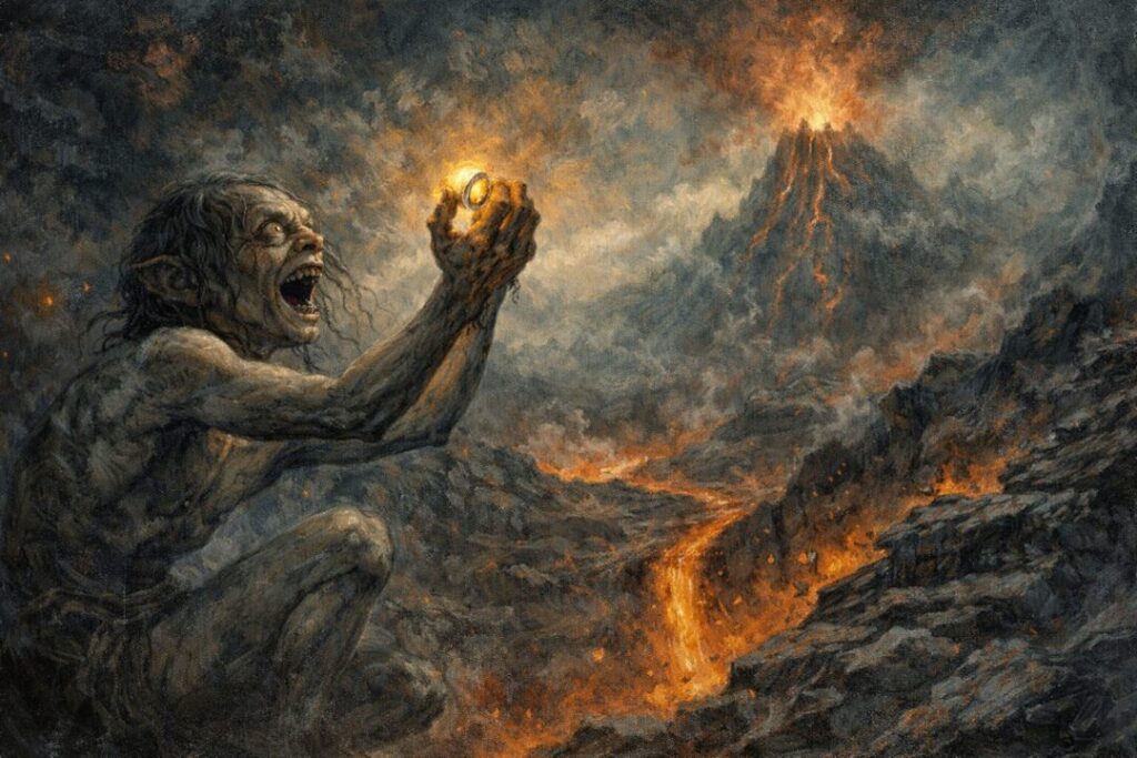 Gollum reclaims the Ring