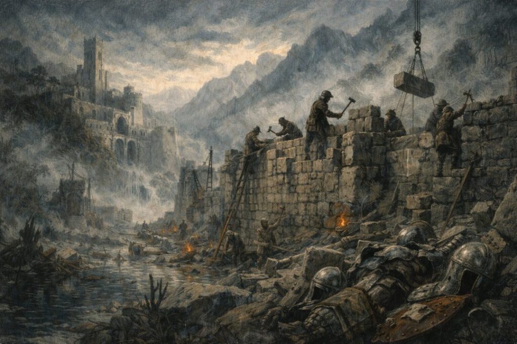 Helms Deep rebuilding