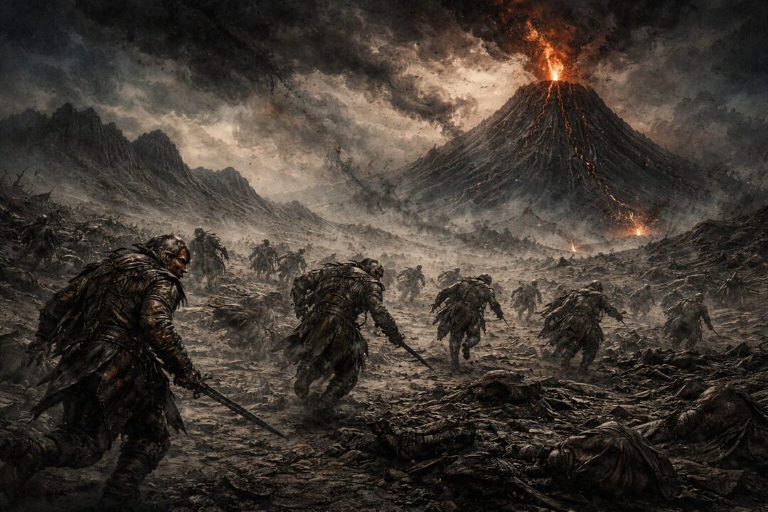Orcs fleeing Mordor after Sauron