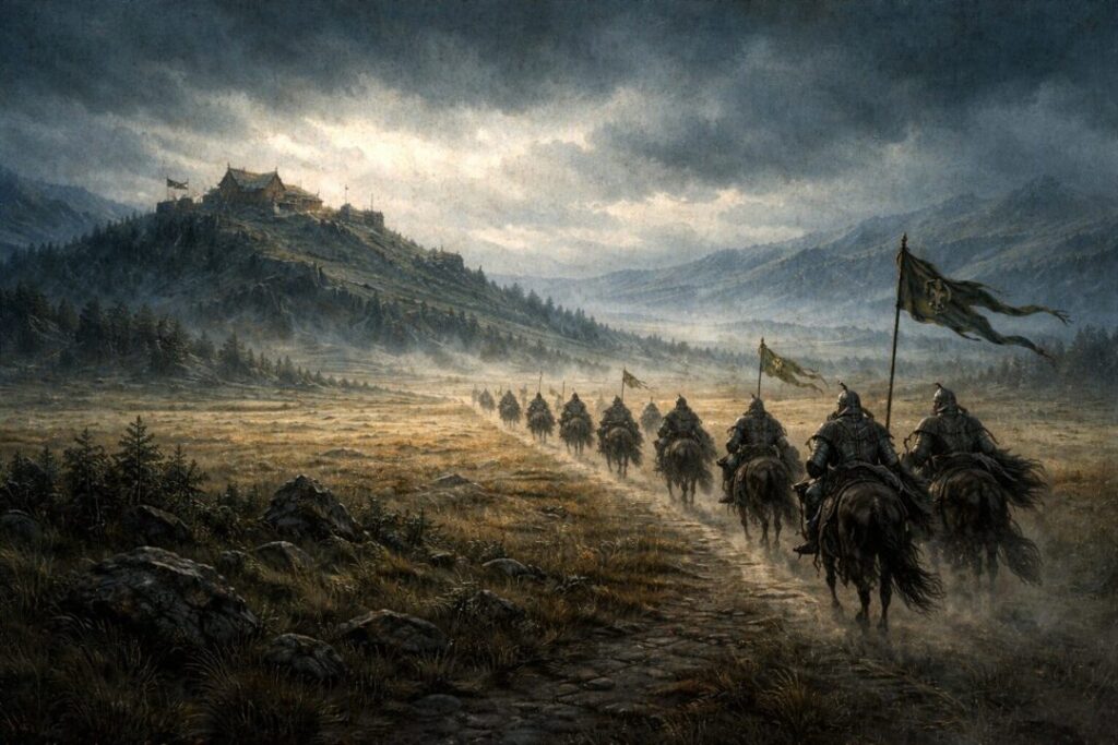 Rohan riders leaving Edoras