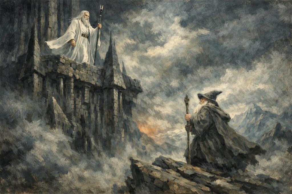 Saruman tests Gandalf