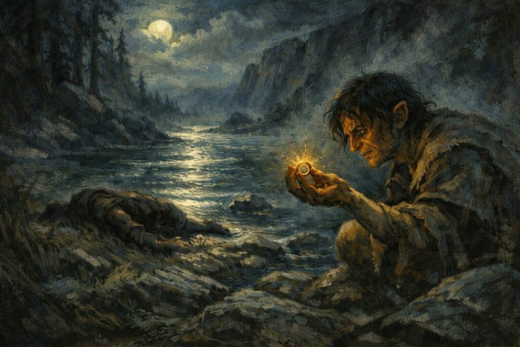 Smeagol finds the One Ring