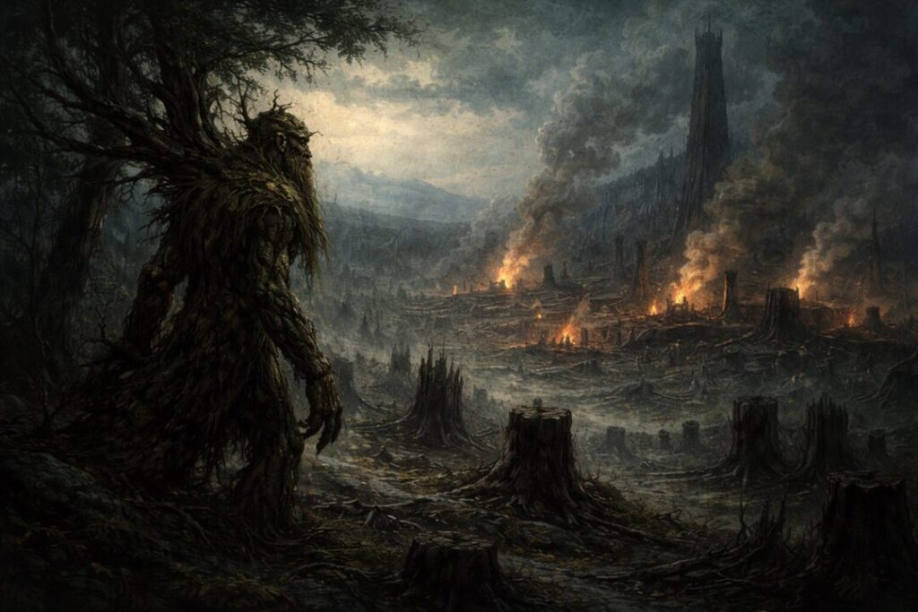 Treebeard sees destruction