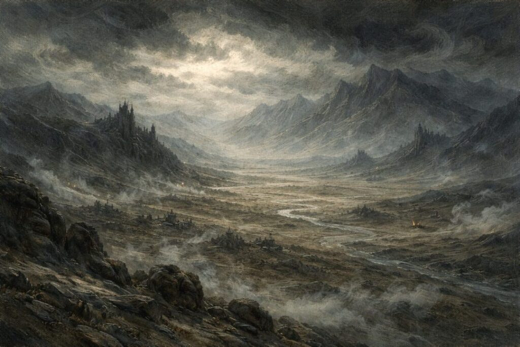 Unseen eastern lands of Middle Earth