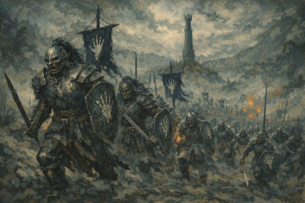 Uruk Hai army marching