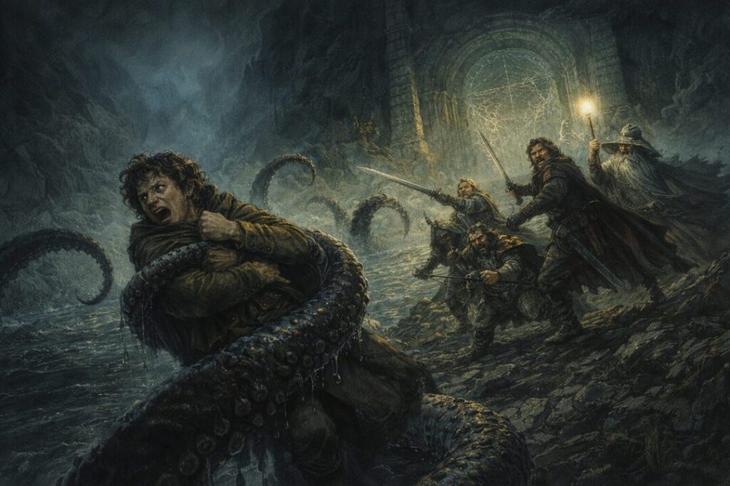 Watcher attacks Frodo