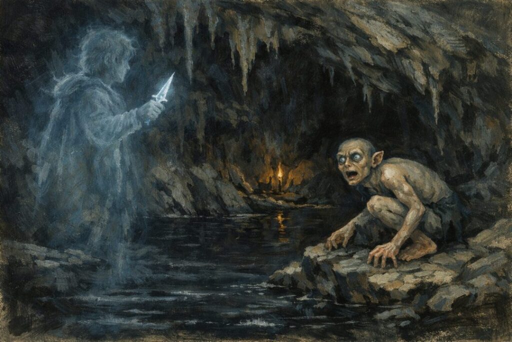 Bilbo Gollum riddles in the dark