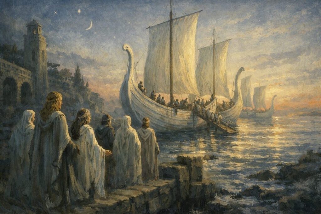 Elves depart Middle Earth