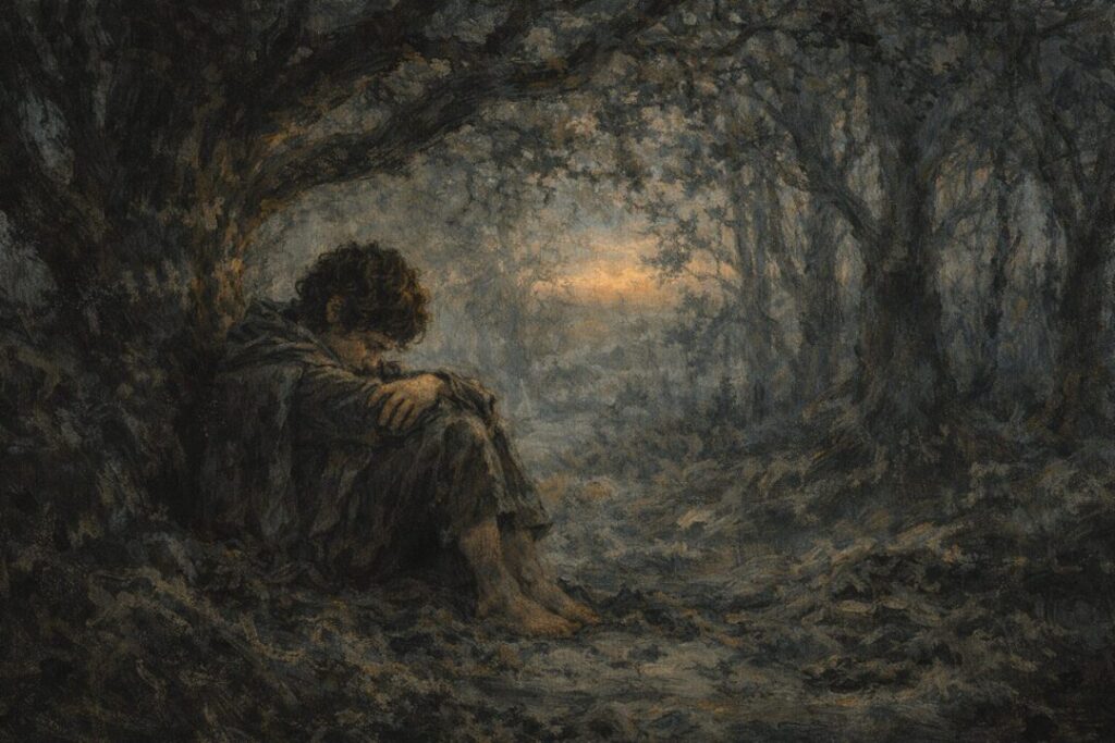 Frodo bearing the One Ring