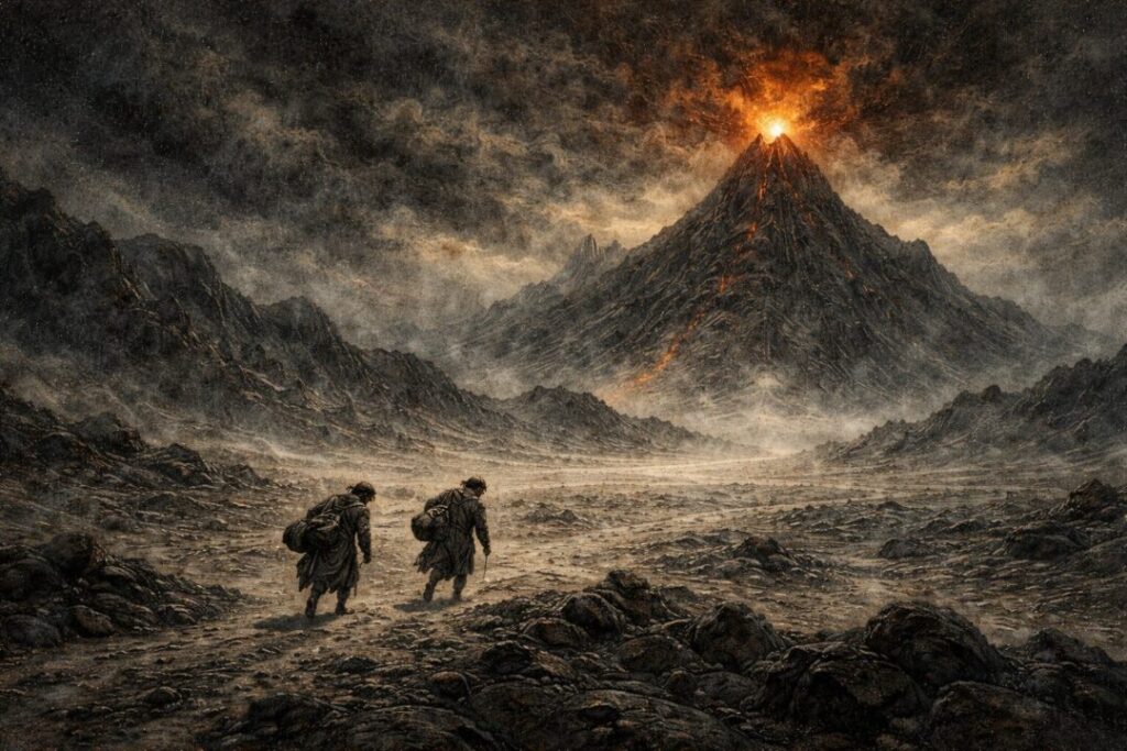 Frodo Sam approach Mount Doom