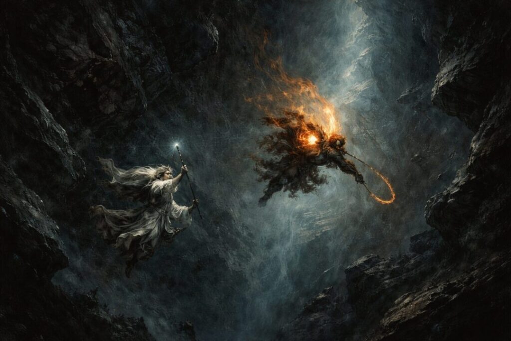 Gandalf Balrog fall Moria