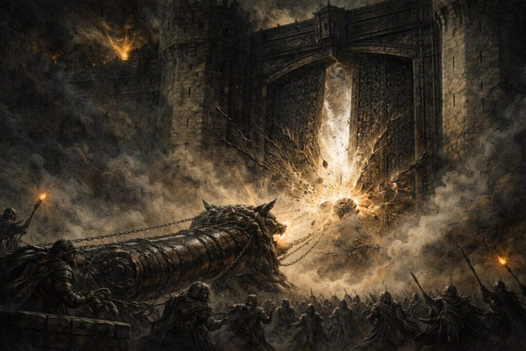 Gate of Gondor bursts