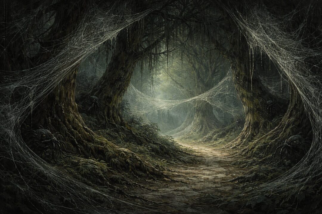 Mirkwood giant spiders webs