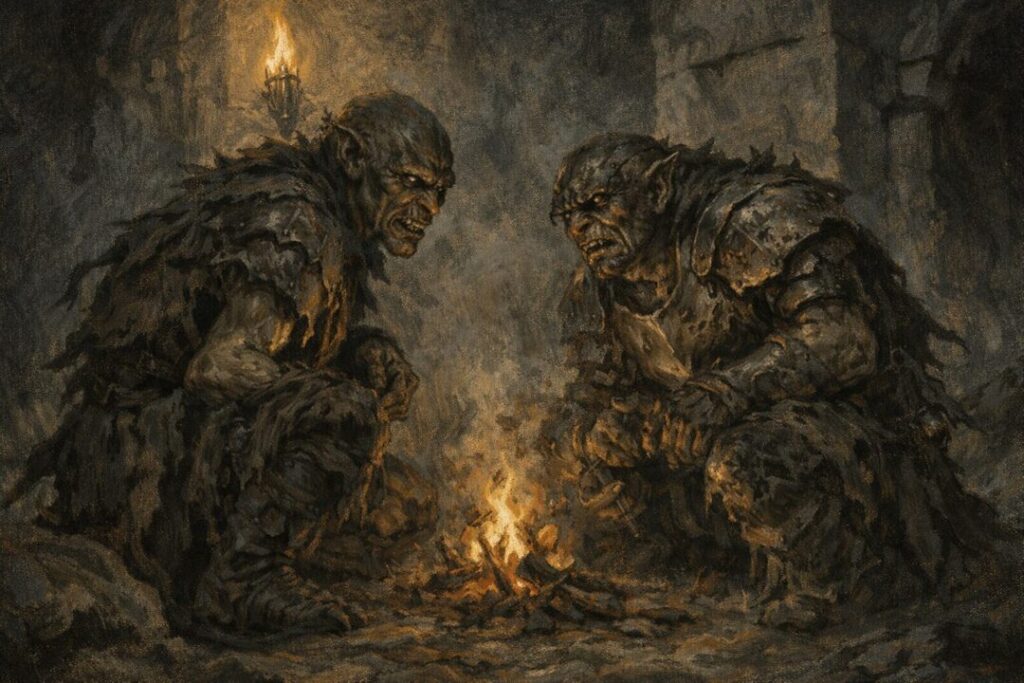 Orc captains campfire