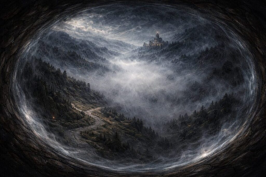 Palantiri shrouding deep mist