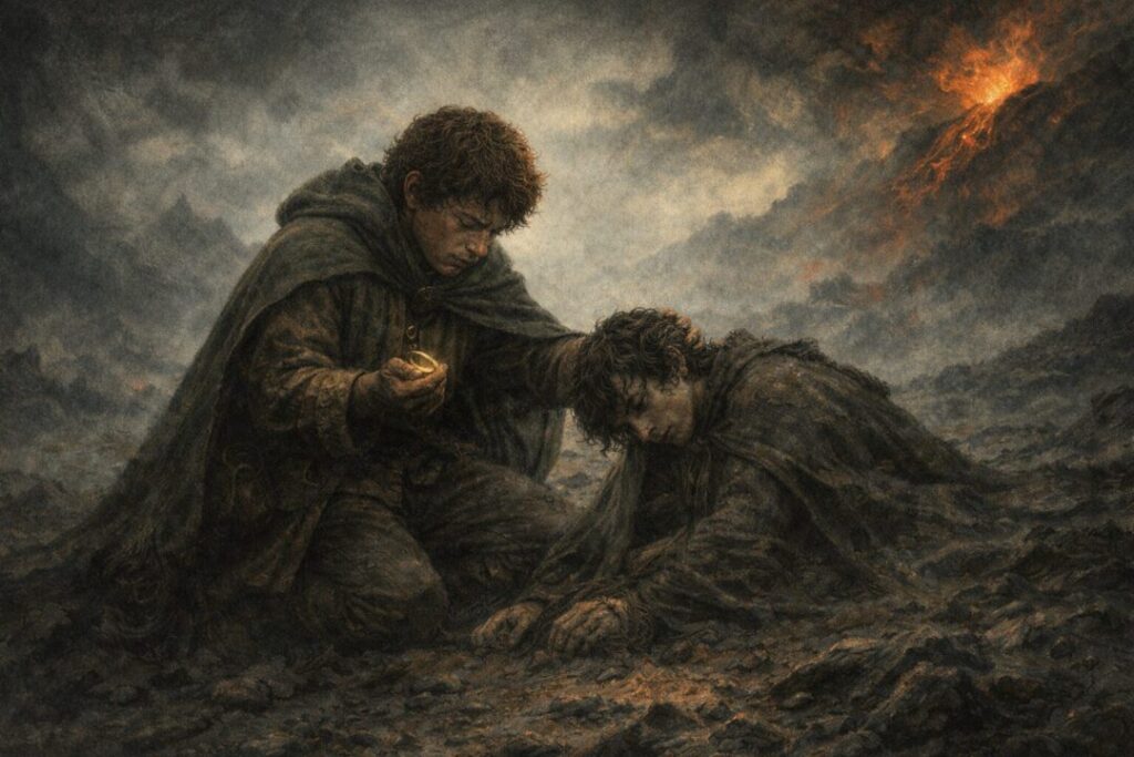 Sam and Frodo Mount Doom