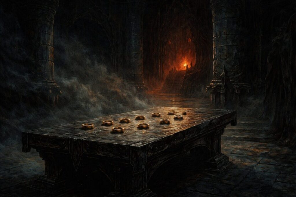 Sauron holds nine rings