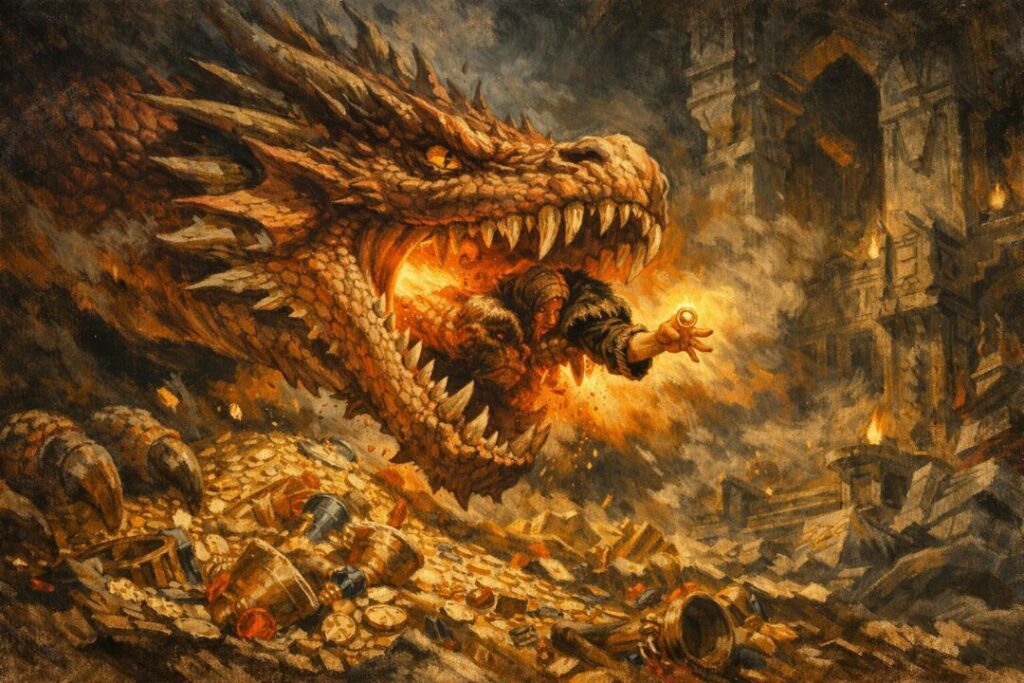 Smaug devouring Bilbo