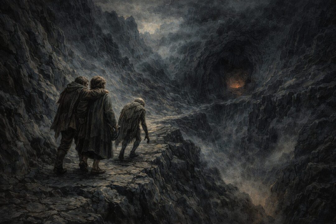 Approach to Cirith Ungol before Shelobs lair