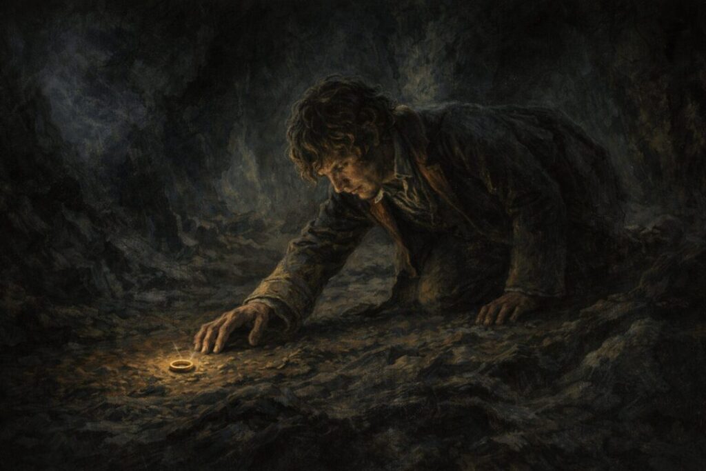 Bilbo finds One Ring