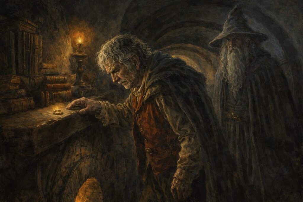 Bilbo surrenders One Ring