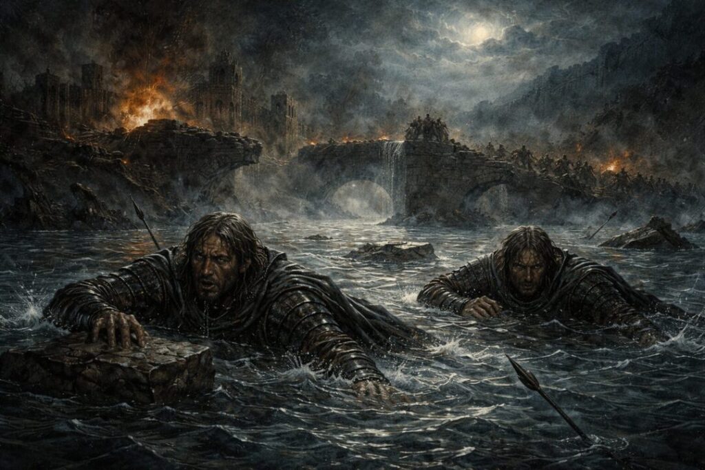 Bormoir and Faramir swim