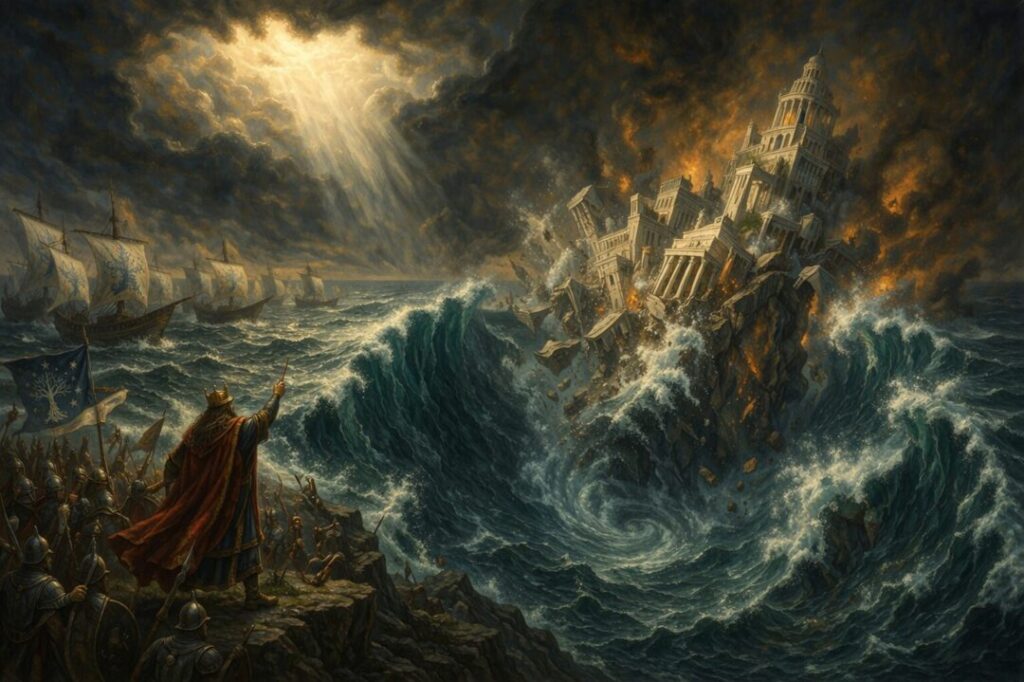 Downfall of Numenor changing of the world