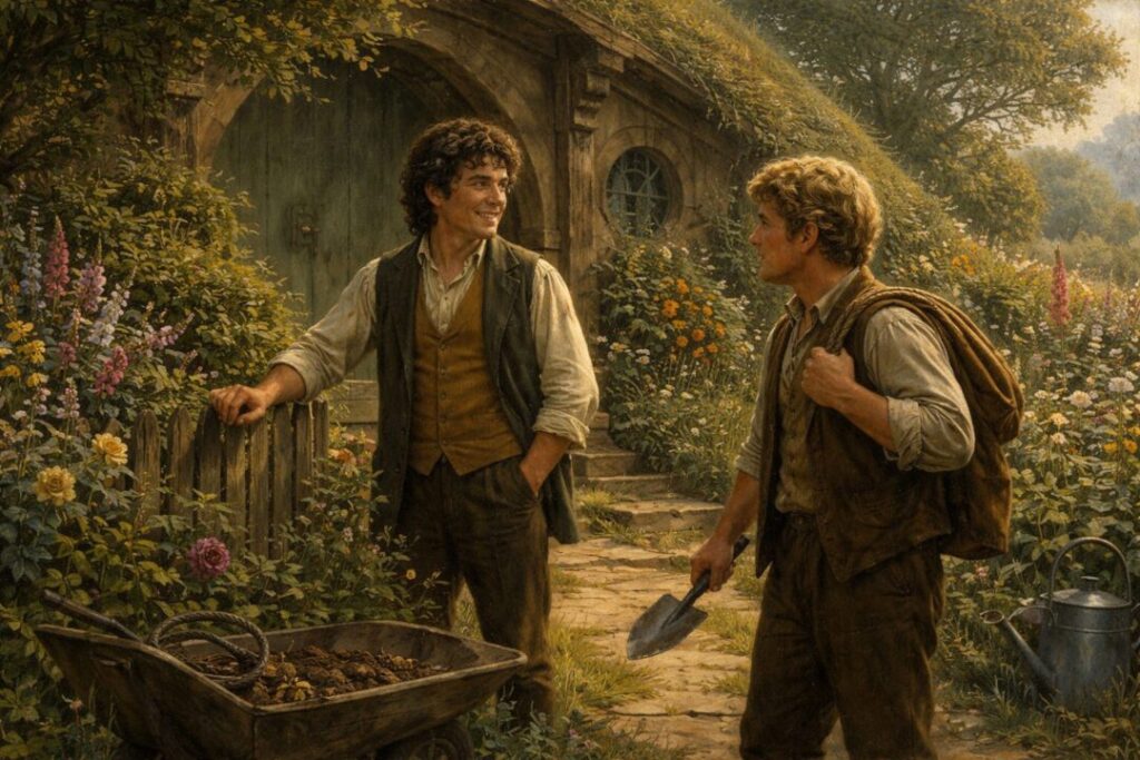 Frodo and Sam Gamgee Bag End