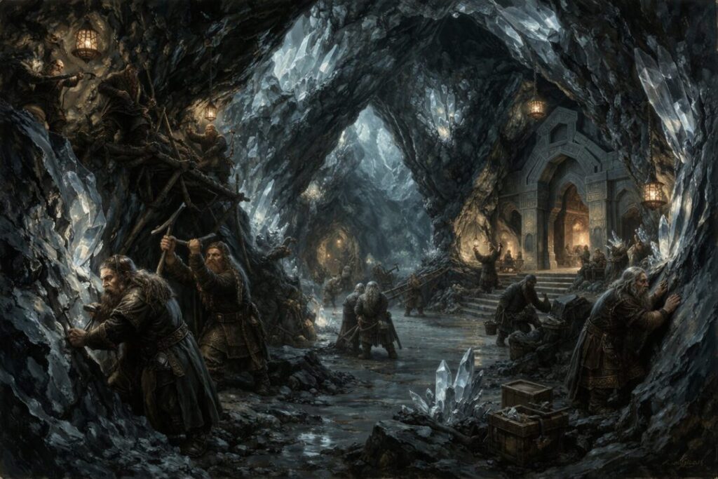 Glittering caves Gimli dwarf colony