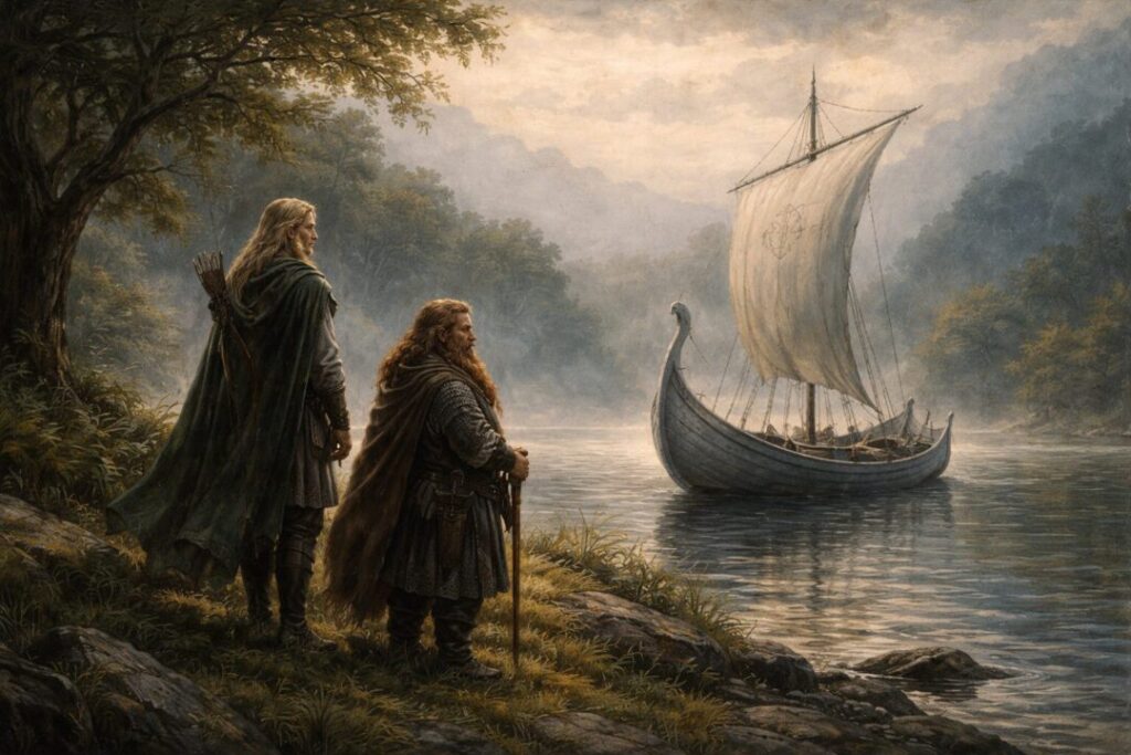 Legolas and Gimli grey ship