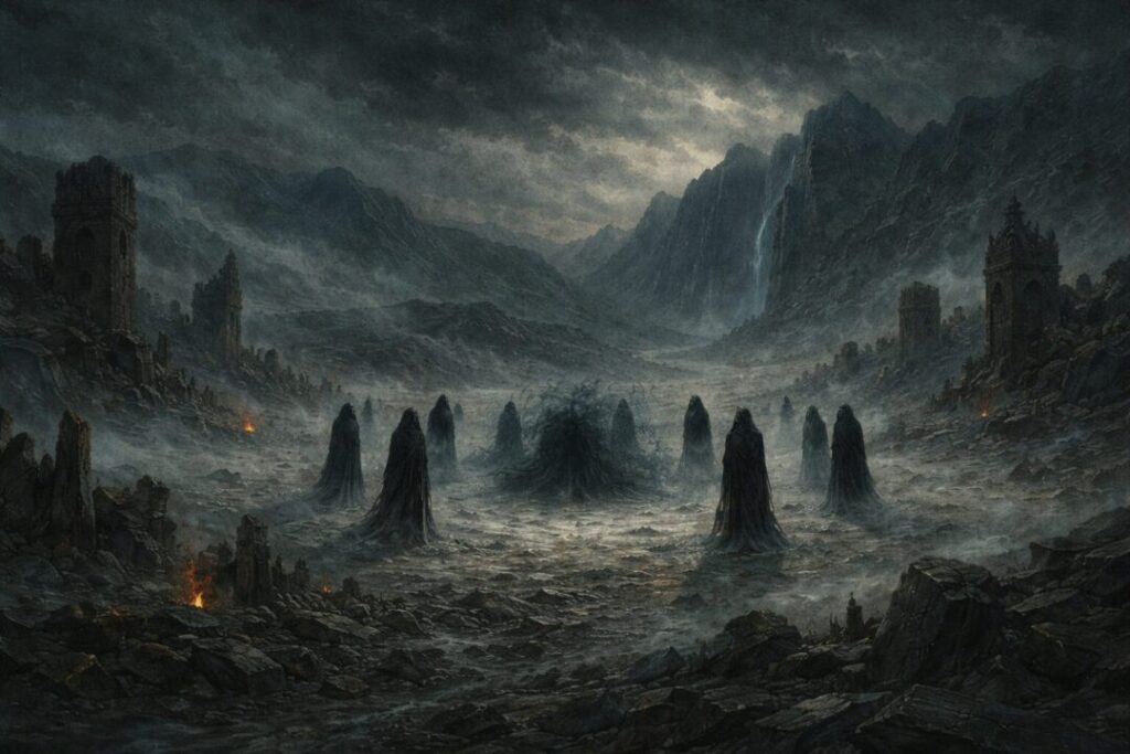 Nazgul gathering Mordor