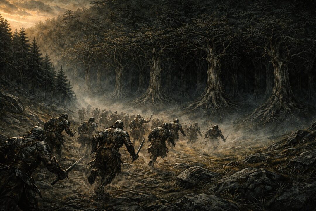 Orcs flee into Huorn