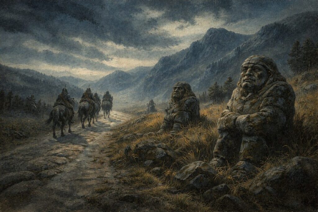 Pukel men stone figures