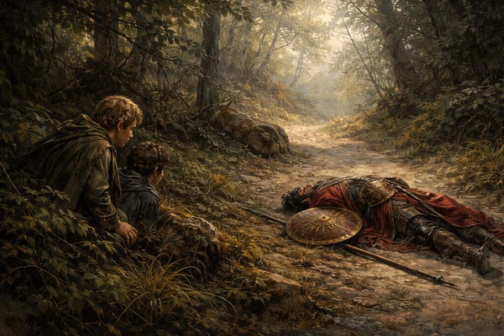 Sam Ithilien fallen Haradrim