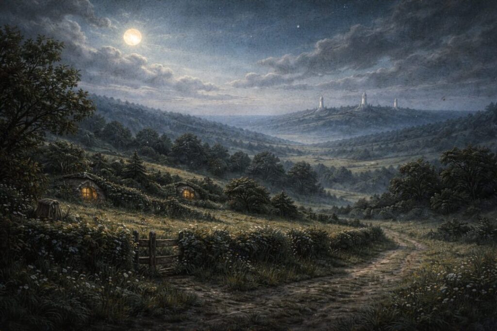 Shire view white towers