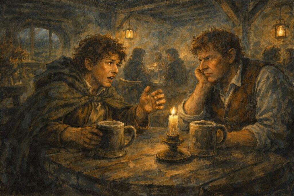 A cosy chat in the Green Dragon