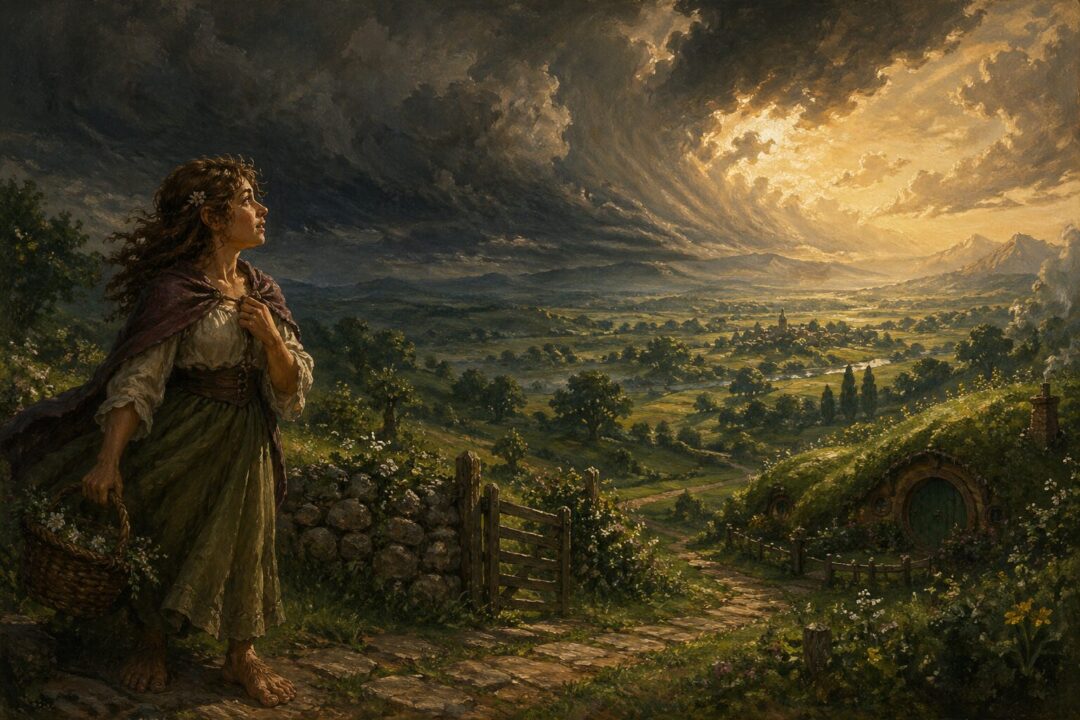 A hopeful gaze toward pastoral light